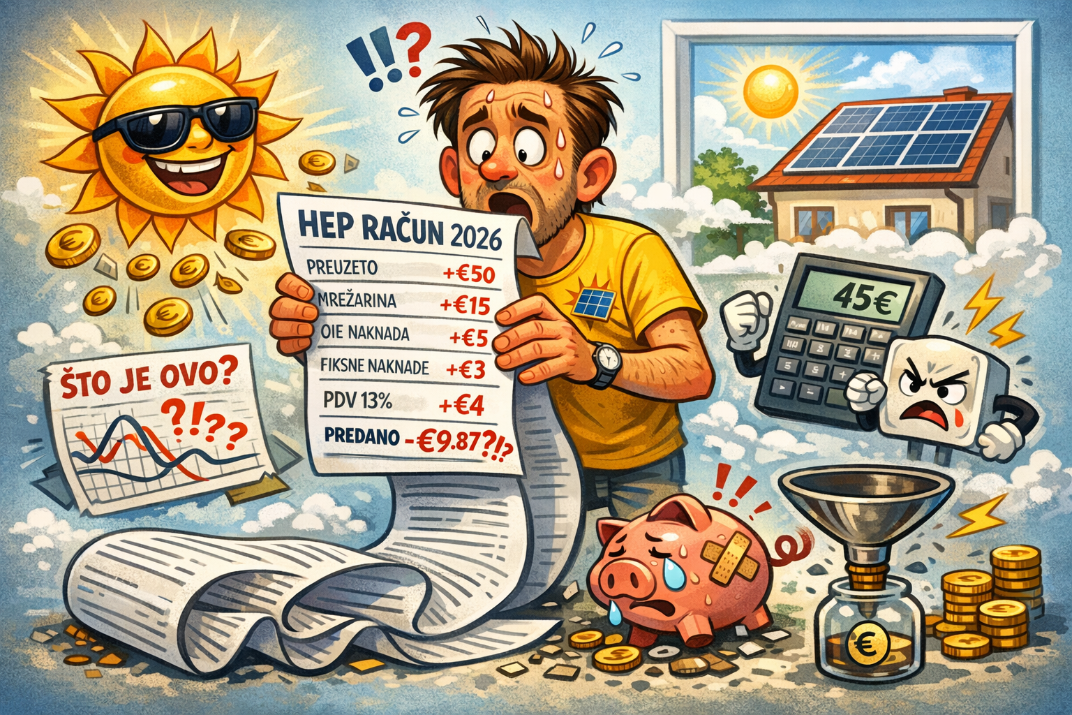 HEP račun solarna elektrana — kako čitati obračun nakon ugradnje solarne u 2026