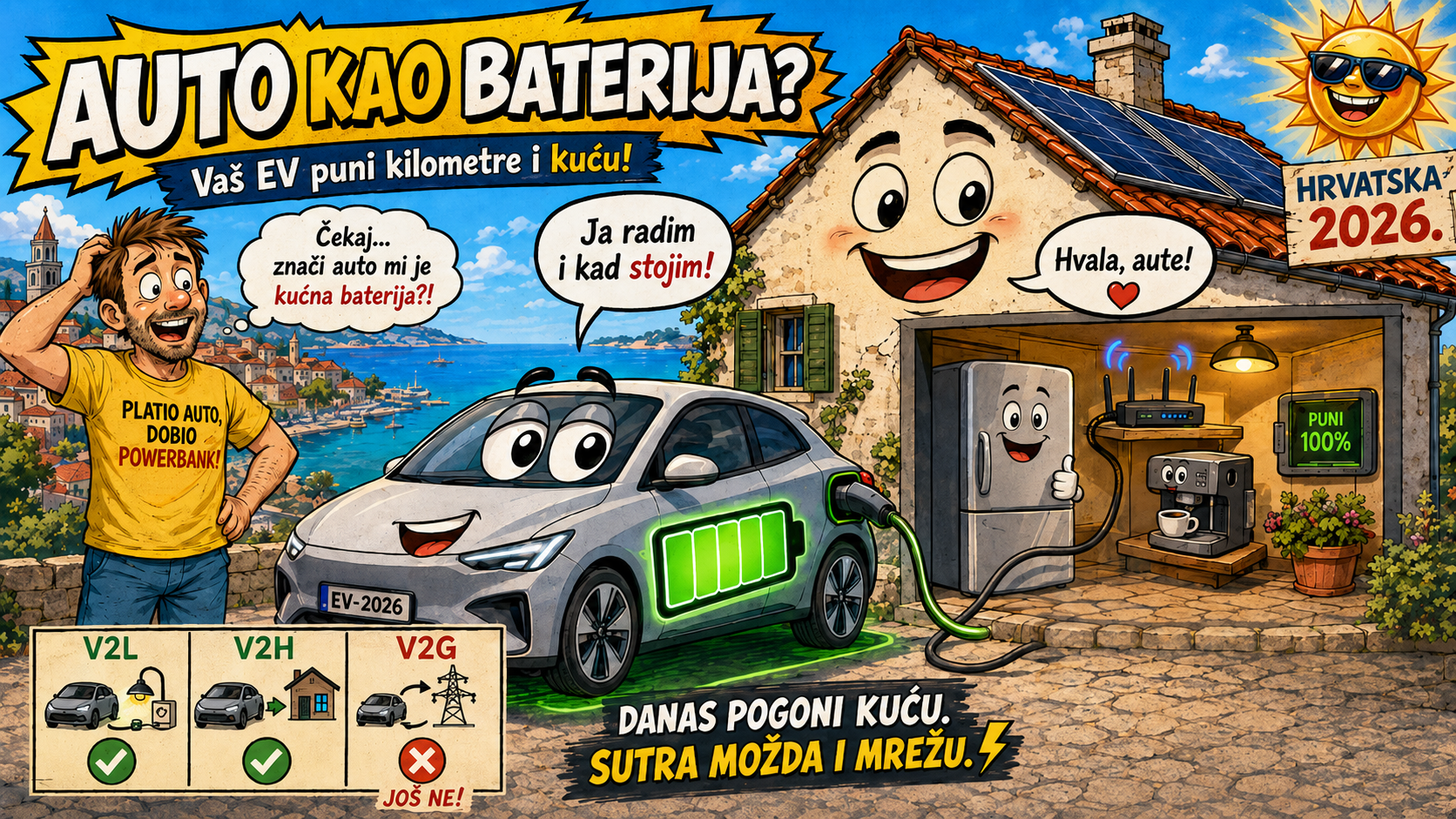 auto kao baterija" ili "V2H bidirekcijski wallbox Hrvatska